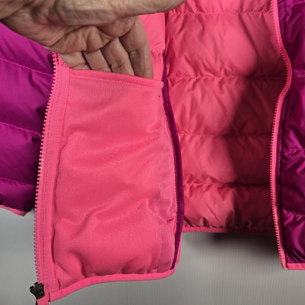 The North Face Girls Andes Down Jacket In Luminous Pink Full Zip Size L 14-16 - Picture 13 of 16